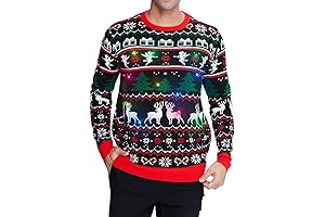 TUONROAD 3D Graphic Christmas Sweater: Light Up Your Holidays with LEDs