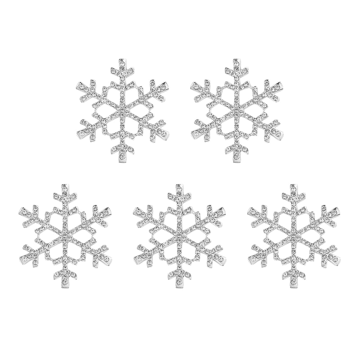 Boutons flocon de neige en strass de haute couture ULTNICE argenté 40mm précieux