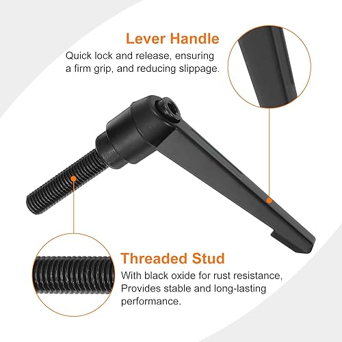 Miniatura 35 de uxcell 2 perillas ajustables M8 x 3.150 in, mango de rosca macho, botón de trinquete de liberación rápida, perno giratorio para maquinaria de torno