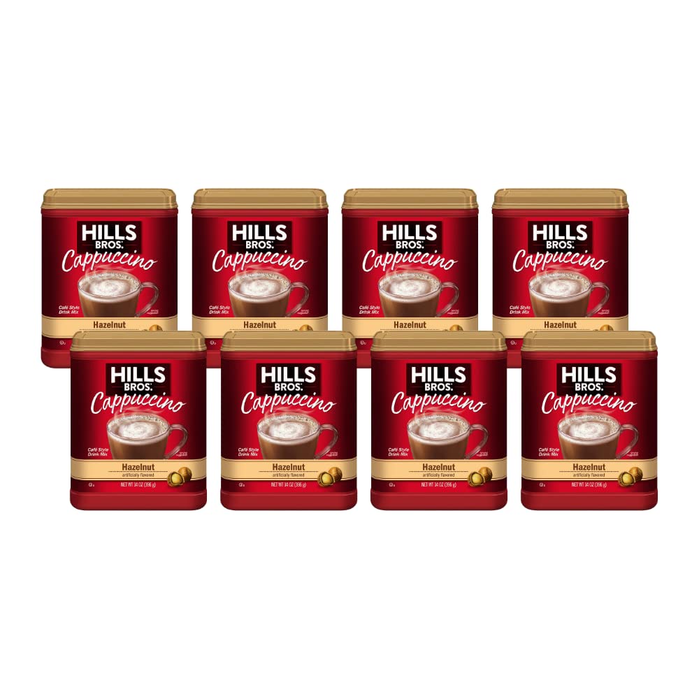Hills Bros. Flavor Coffee (Hazelnut, 14 Ounce (Pack of 8)