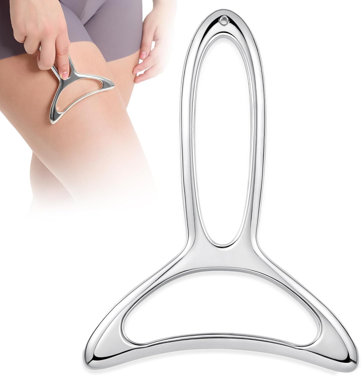 lifechill Lymphatic Drainage Massager & Anti Cellulite Massage Tools for Body Sculpting, Metal Gua Sha & Muscle Scraper Tool Pain Relief Deep Tissue, Gifts for Women, Silver (M)