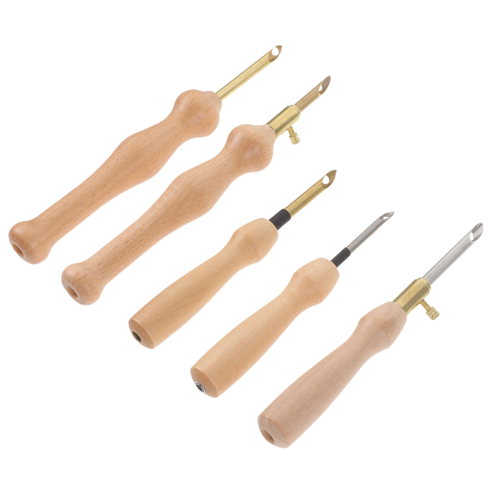 EXCEART 25 STK Stempel Stempel Sticknadel Hölzerne Stanznadel Große Lochnadel Praktische Stanznadel Nadelstift-nähwerkzeug Nadelsticksets Webset Rostfreier Stahl Einstellbar Stricknadel