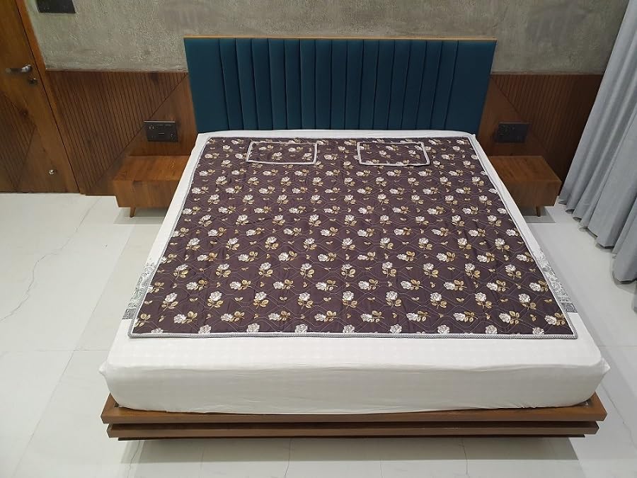 BIO Magnetic Mattress Protector with 2 Pillow (6X6 feet) Brown-image-38