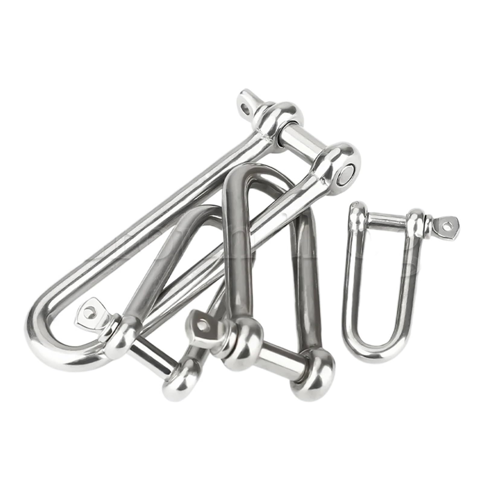 Abrazadera de carga con grillete en D largo de acero inoxidable 304 for cadenas, cables de acero, cuerdas de paracaídas for elevación, cuerdas de supervivencia for acampar al aire libre (5 unidades)(M