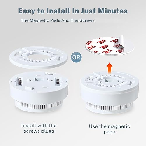 Miniatura 7 de Detector de humo, paquete de 3, detectores de humo con tecnología fotoeléctrica con lndicador LED y botón de prueba, alarma de humo para el hogar, 3