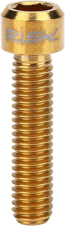 Vbestlife Gold Disk Brake Bolts Hex Bolt 2Pcs M6 X 25mm for Mountain Bike Bicycle Disc Brake Caliper