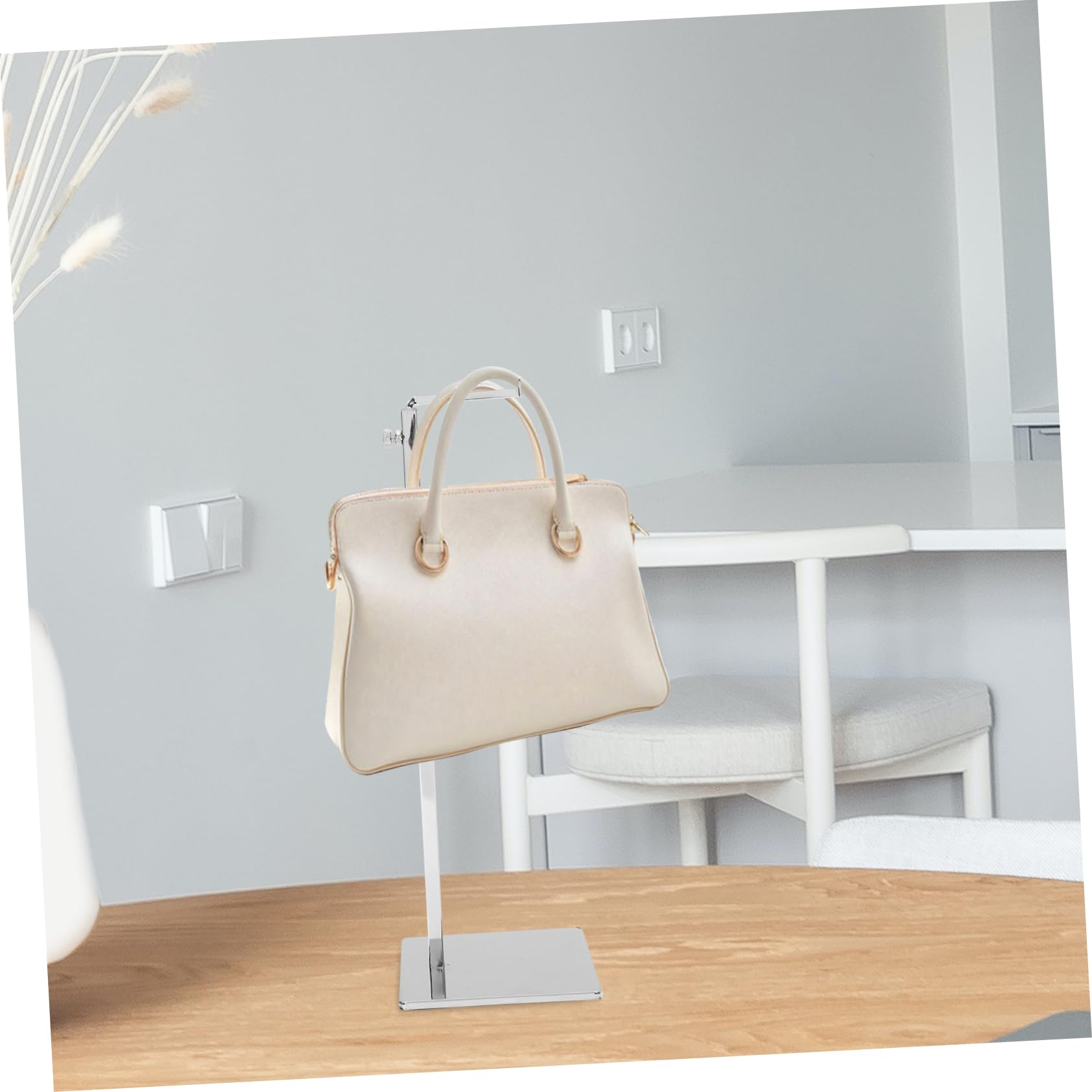 GLEAVI Perchero Metálico para Bolsos de Mano Expositor de Mostrador Organizador de Bolsos Cruzados para Tienda de Moda