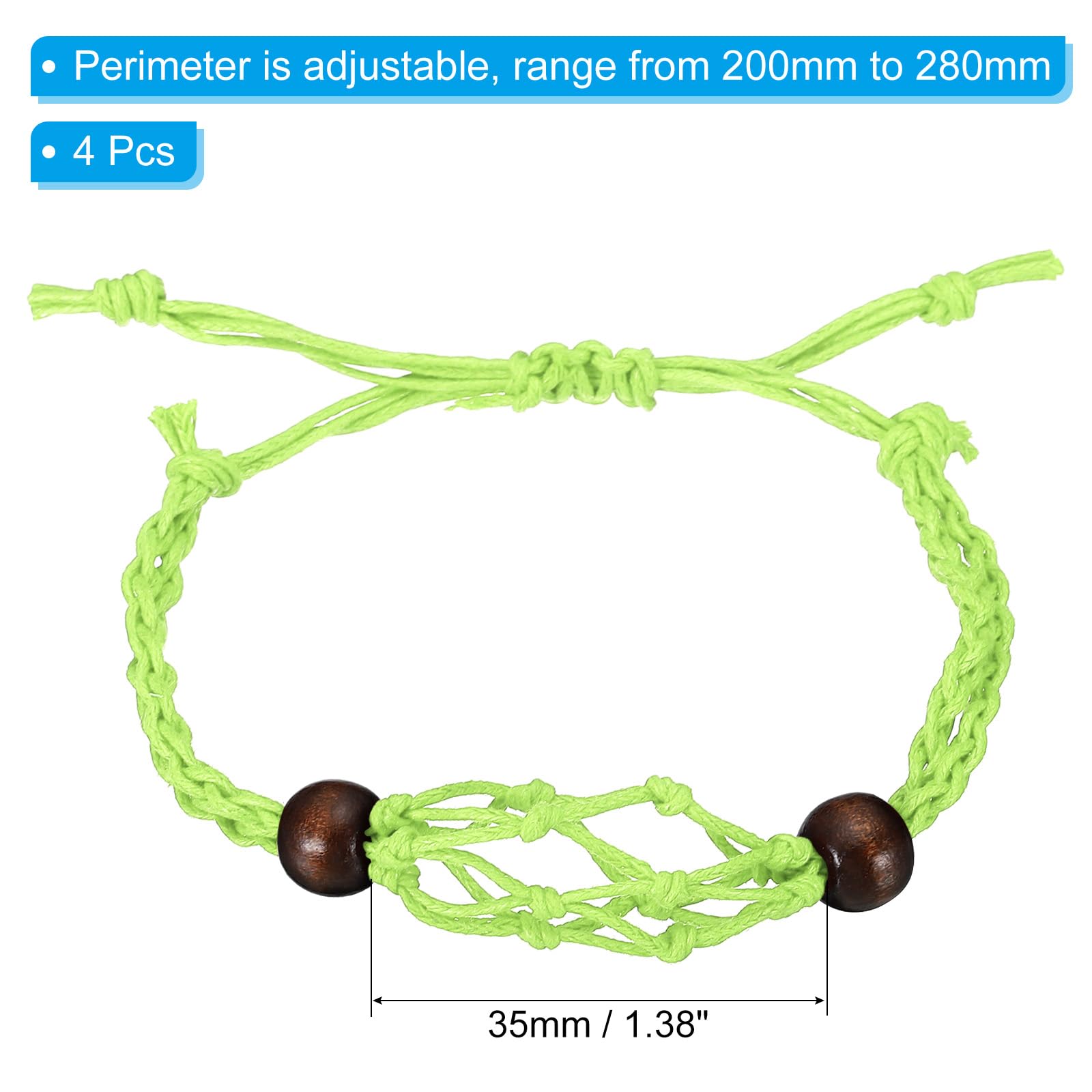 PATIKIL 7.87-11.02" Bracelet Cord Empty Stone Holder - Image 2