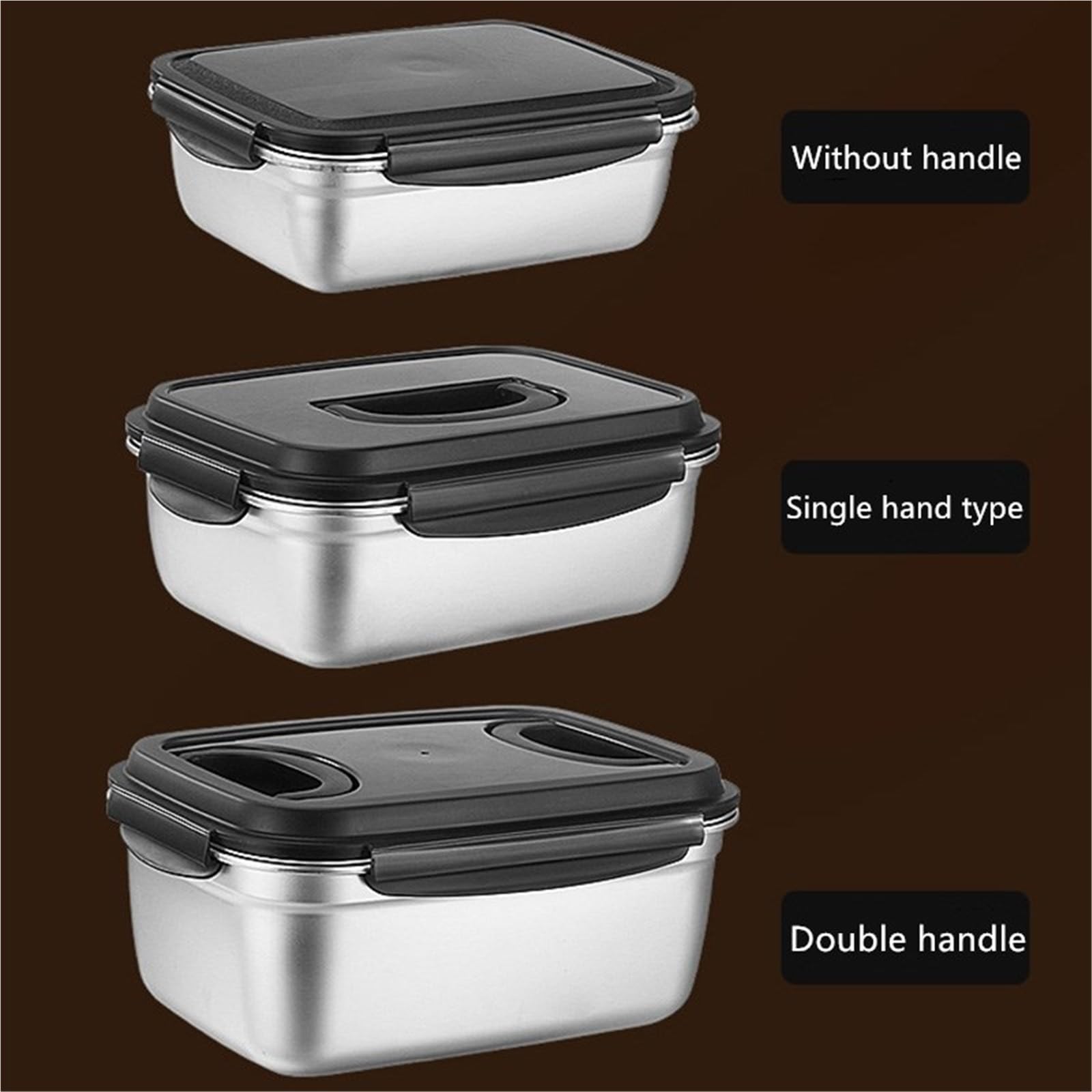 Fiambrera de acero inoxidable 304, for almacenar frutas y verduras, sellada, for el frigorífico Meal Prep Containers(850ML)