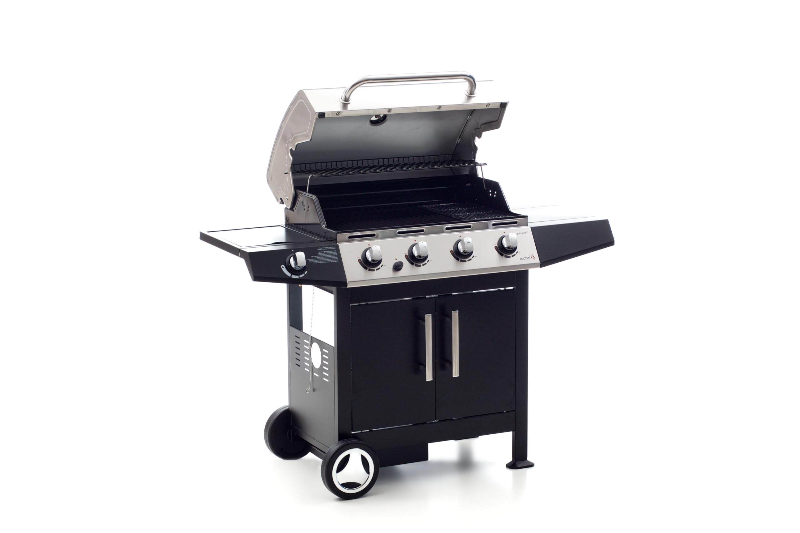 Sochef Golosone 4 Barbecue, Nero/Acciaio, 57x136x115 cm