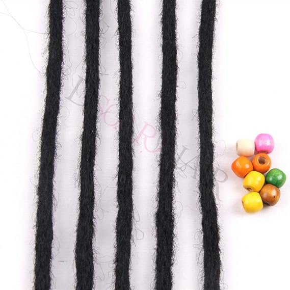 Dreadlock Extensions For Women/Men 20 Inch Synthetic Dreads 12 Strands Handmade Fashion Reggae Locs Hip-Hop Crochet Dreadlocks(1#,Black Color)