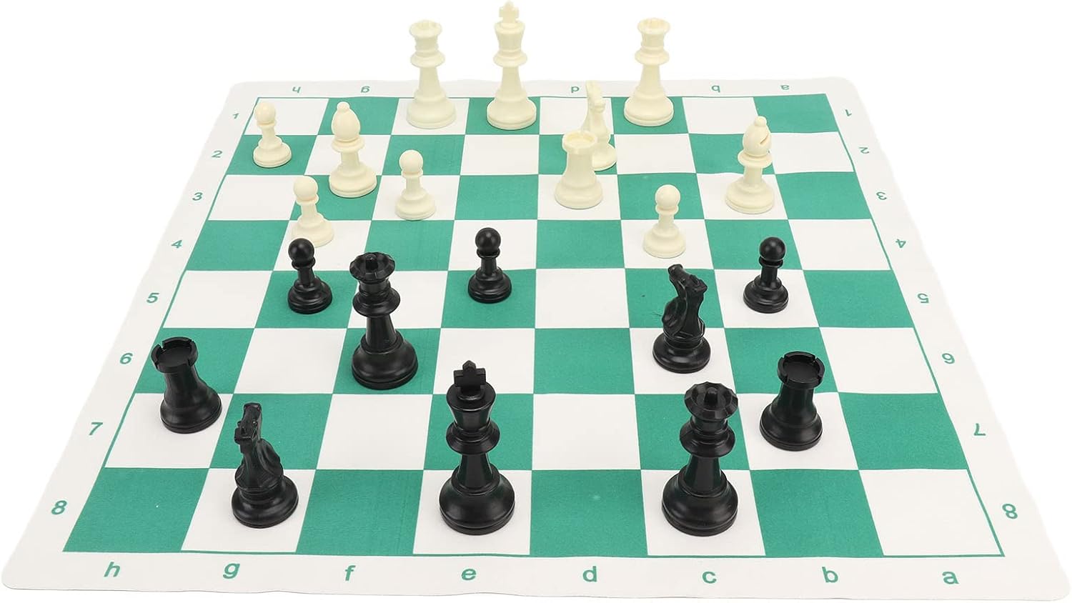 Portable Chess Checkers Set Zipper Storage Bag Folding Roll Up Travel Checkers Games for Kids Adults Outdoor Indoor