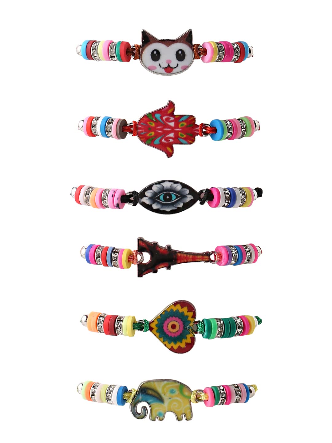 Melbees by Yellow ChimesBracelet for Girls - 6 Pcs Kids Jewellery Friendship Bracelets - Cute Birthday Return Gift