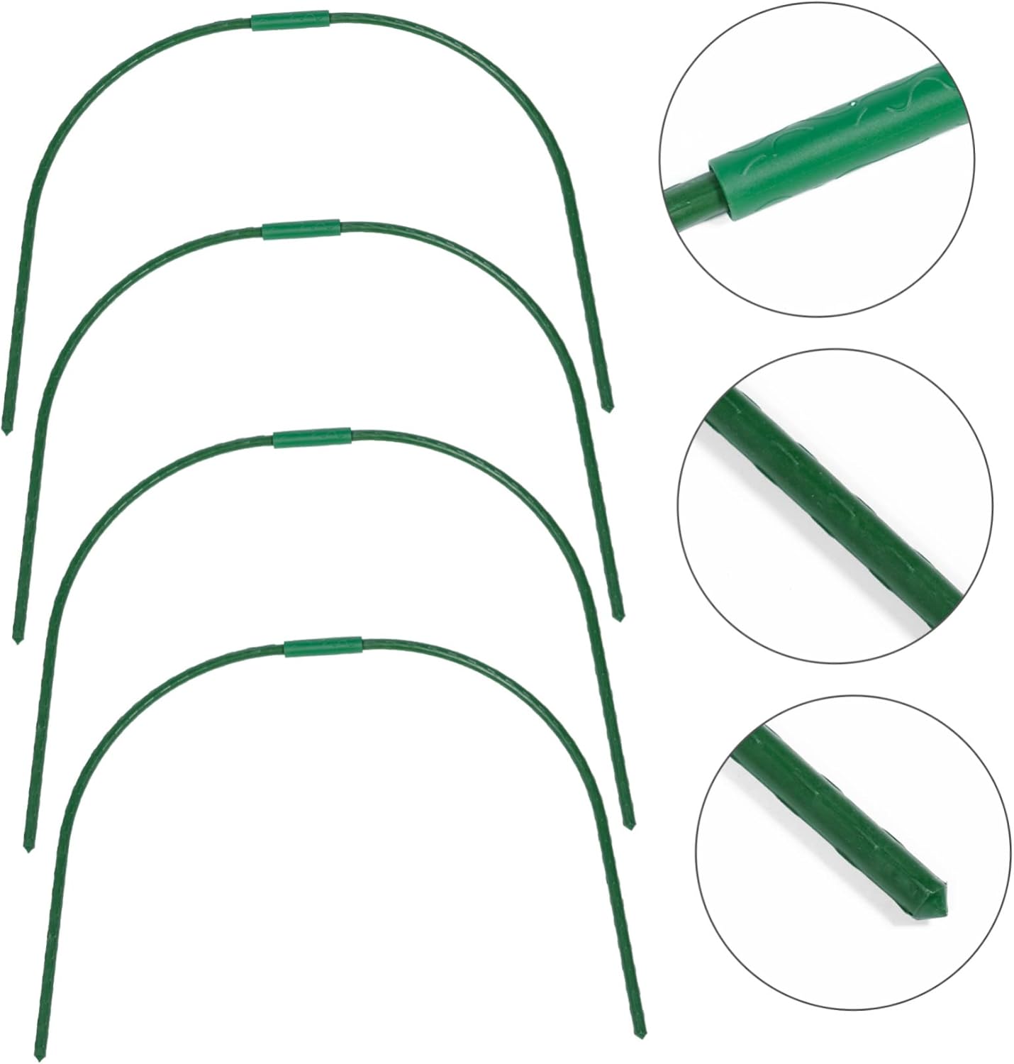 4 Sets of Greenhouse Hoops for Gardening Arched Plant Support Rack Weather-Resistant Easy to Install Protects Plants from Birds and Frost