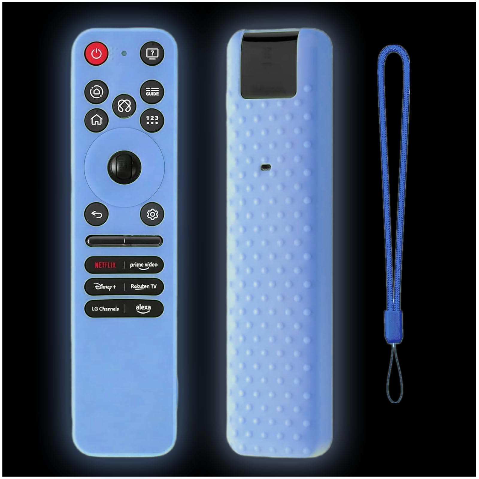 Gavyqier 1PC Silicone Protective Controller Sleeve Compatible with 2025 LG OLED TV Series,Remote Cover for LG MR25GA Magic Glow Blue - 1