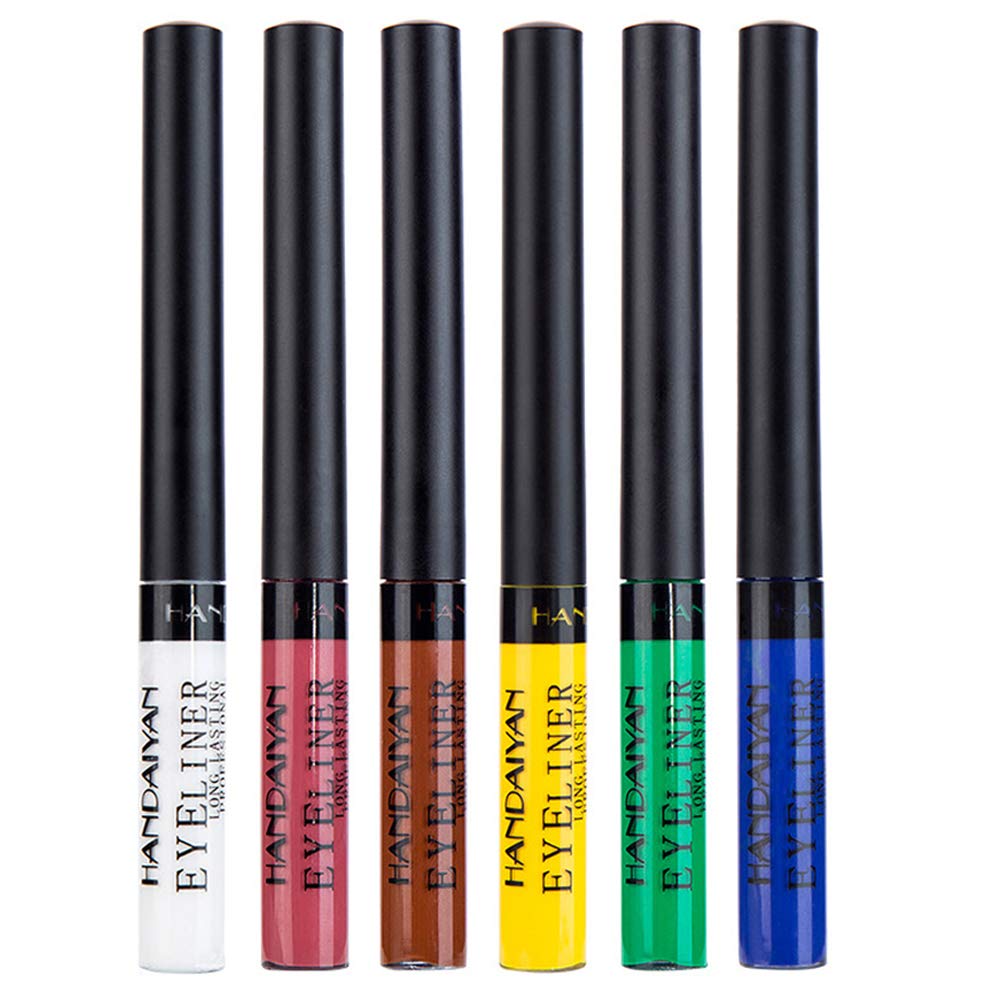 Matte Colourful Liquid Eyeliner6 colours Long Lasting Waterproof Eyeliner Professional Bright-coloured Eyeliner Pen Set