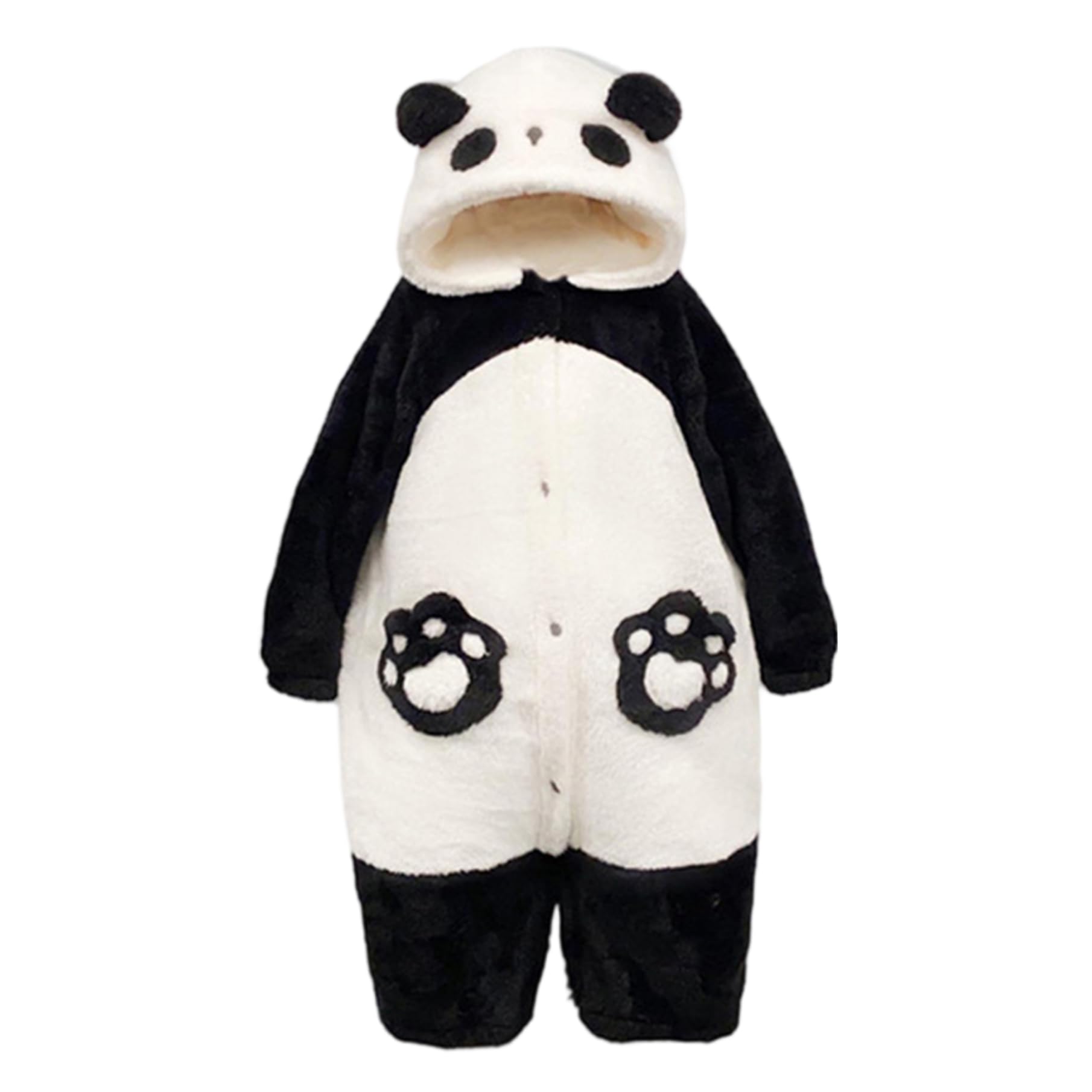 Pigiama Panda Simpatico Costume da Panda in Peluche con Cappuccio Pigiama Invernale Caldo Oversize per Donna Uomo, Senza Pantaloni