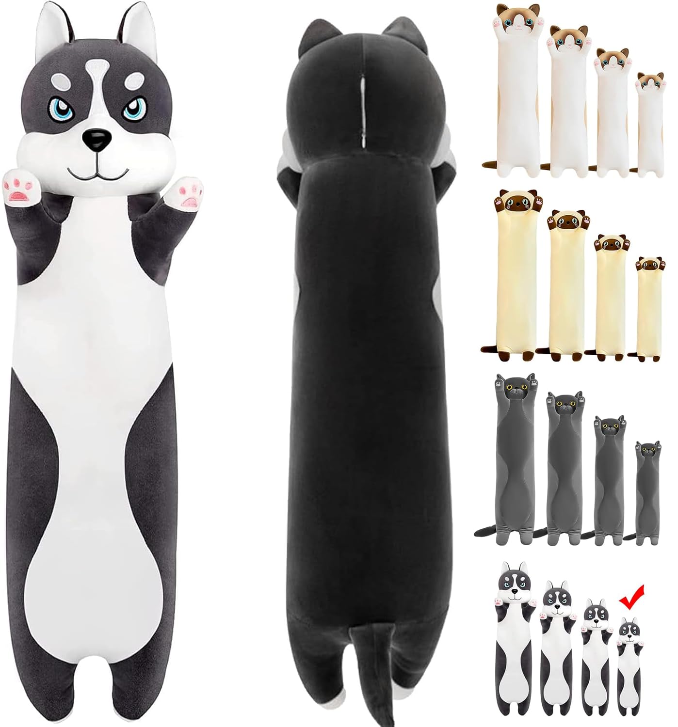LEcylankEr Husky Plush – 50/70/90/110 cm Soft Plush Dog, Stuffed Animal Pillows and Cushions, Husky Plush for Children Adults, Birthday Christmas Day (50 cm)