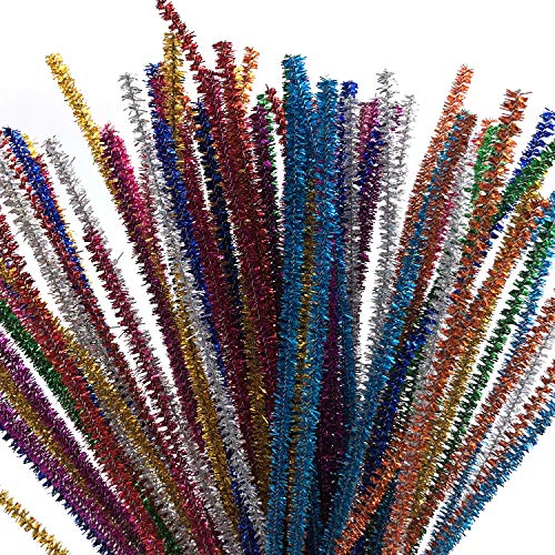Anvin Pipe Cleaners 100 Pcs 10 Colors Chenille Stems For Diy Crafts Decorations Creative School Projects (6 Mm X 12 Inch, Bling-Bling Colors) #TOP1