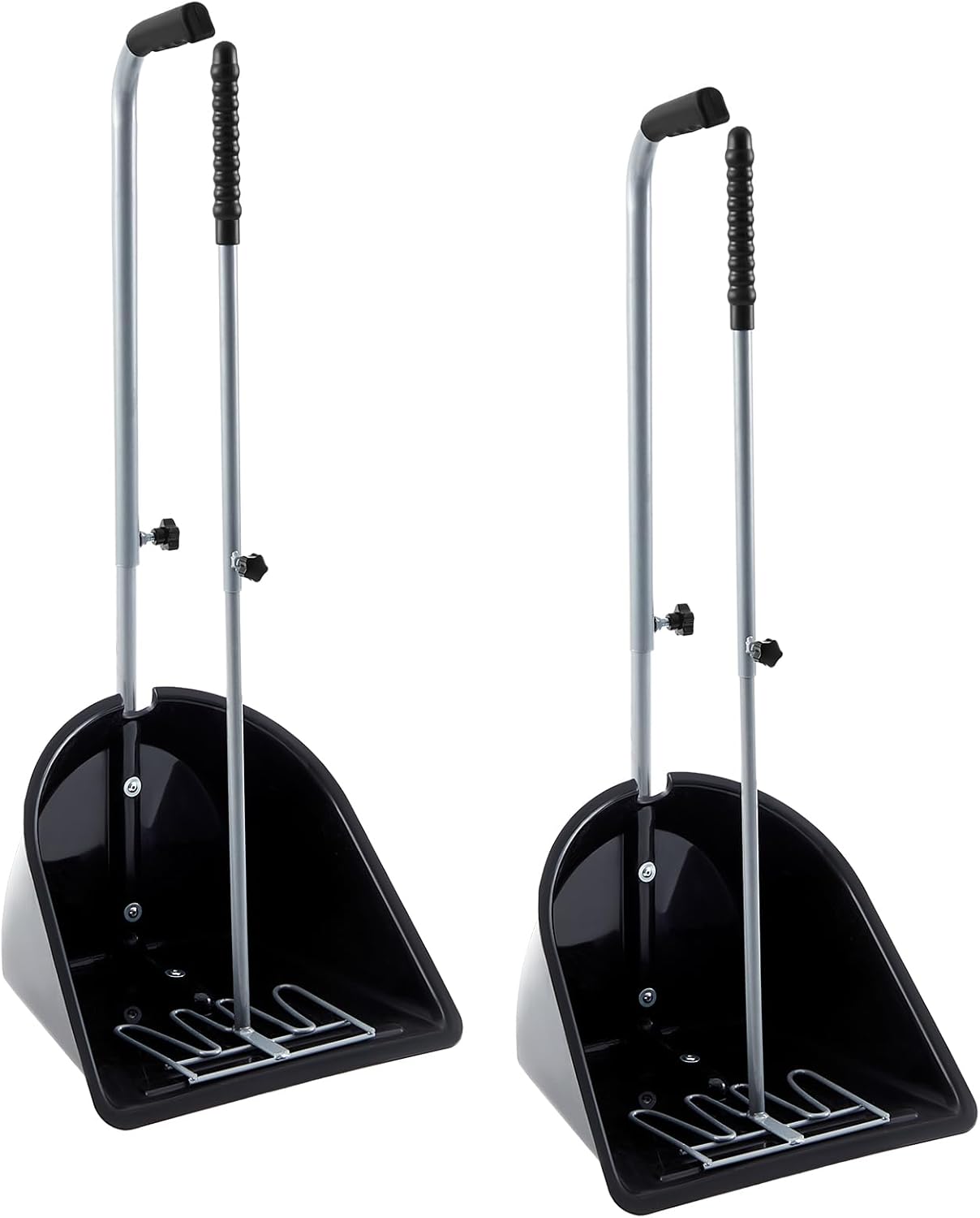 Maxdot 2 Sets Adjustable Manure Scoop Kit Manure Rake and Dustpan with Adjustable Handle Horse Poop Scooper for Horse Stall Cleaning, Garden Composting, Pet Waste Cleanup
