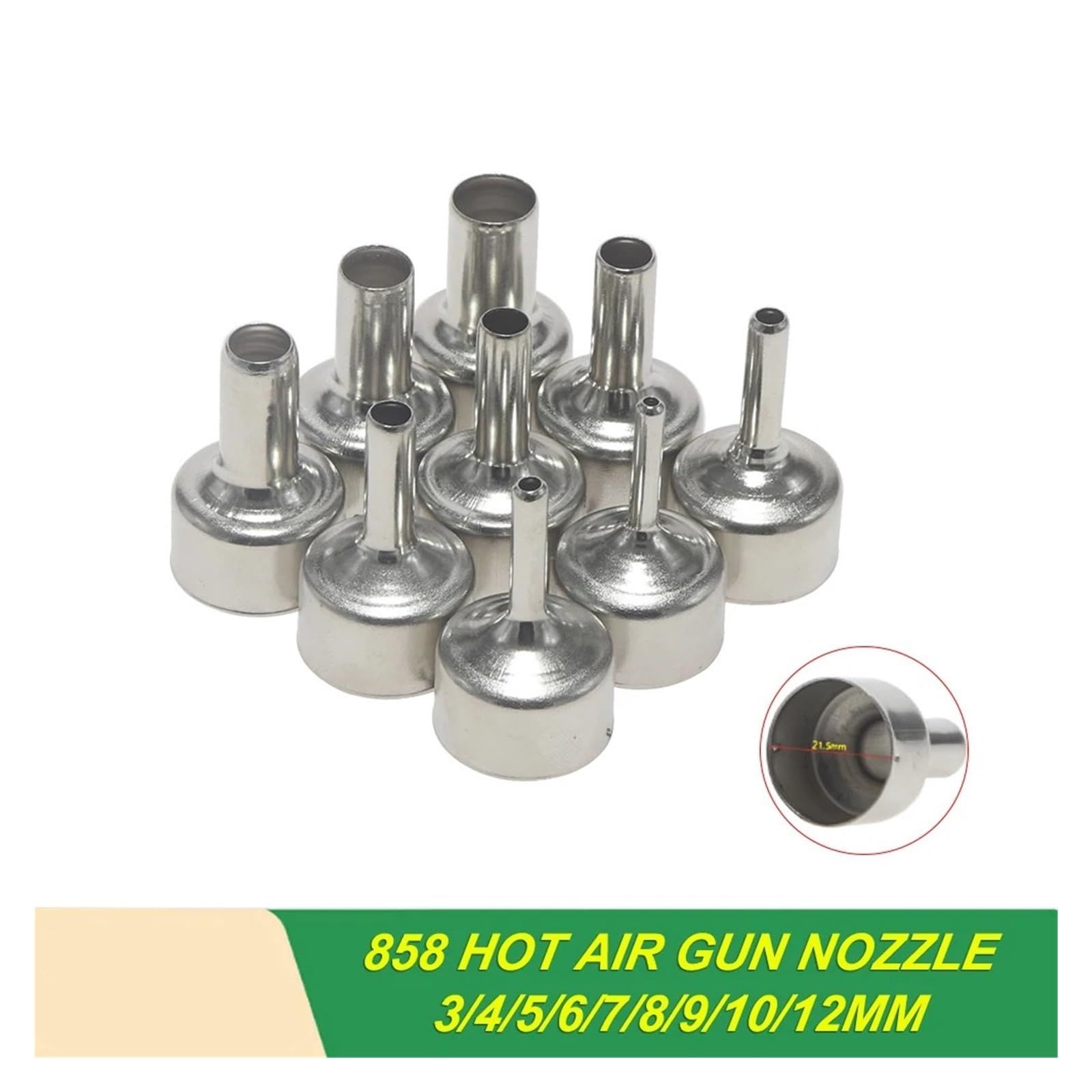 3/9 ugelli per saldatura 858 per aria calda, ugelli di diverse dimensioni, compatibile con ugelli universali 8858 8898 858D 8586