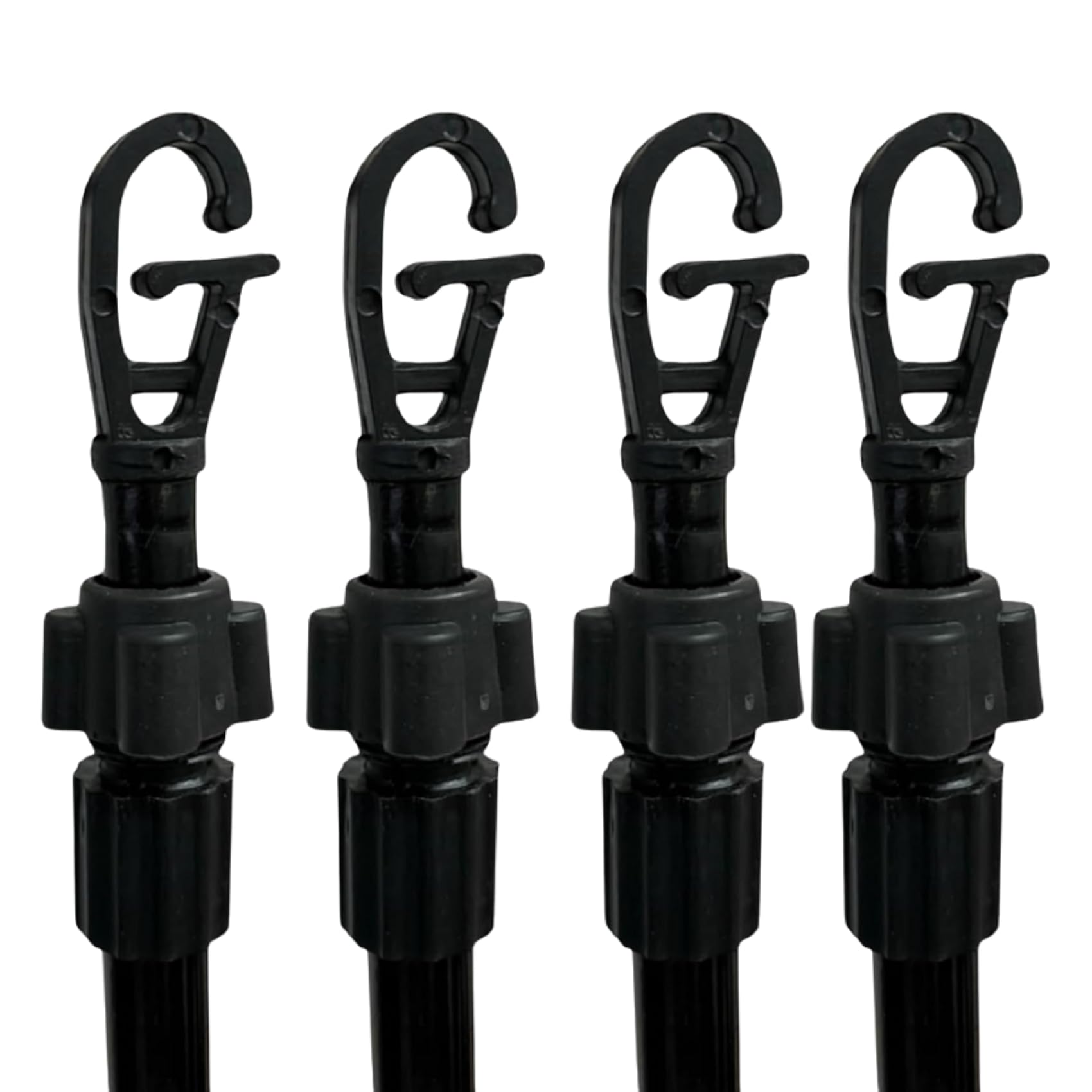 Pricekingx Black Washing Line Prop 2.4M- Metal Heavy Duty Telescopic Pole Clotheslines- Home Garden Laundry Support Pole- Airer Extendable- (, 4X Prop 2.4M)