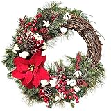 Color: multicolor CROSYO 1 UNID Guirnalda de Navidad Planta Artificial Rattan Circle Decoración de la Pared Simulación Fake Flow Puerta Colgante Corona for el hogar (Color : 3)