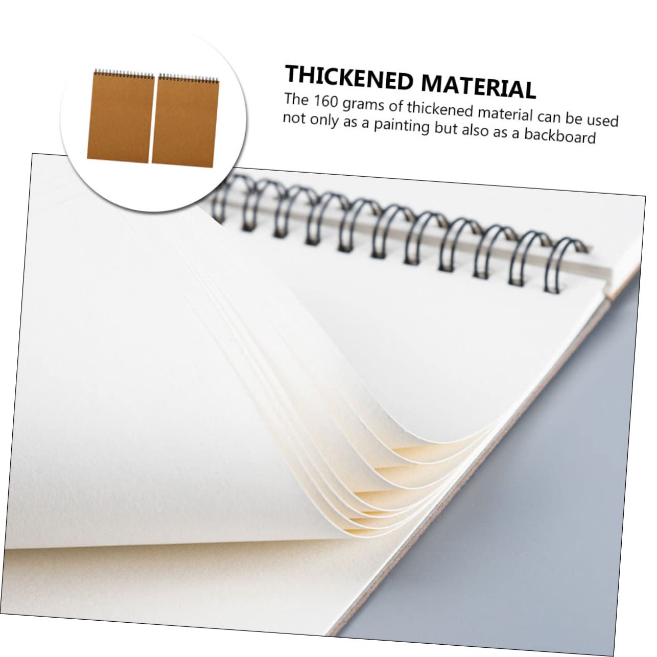 NUOBESTY Carnet de Croquis Spirale A4 2pcs Papier Marron pour Dessin