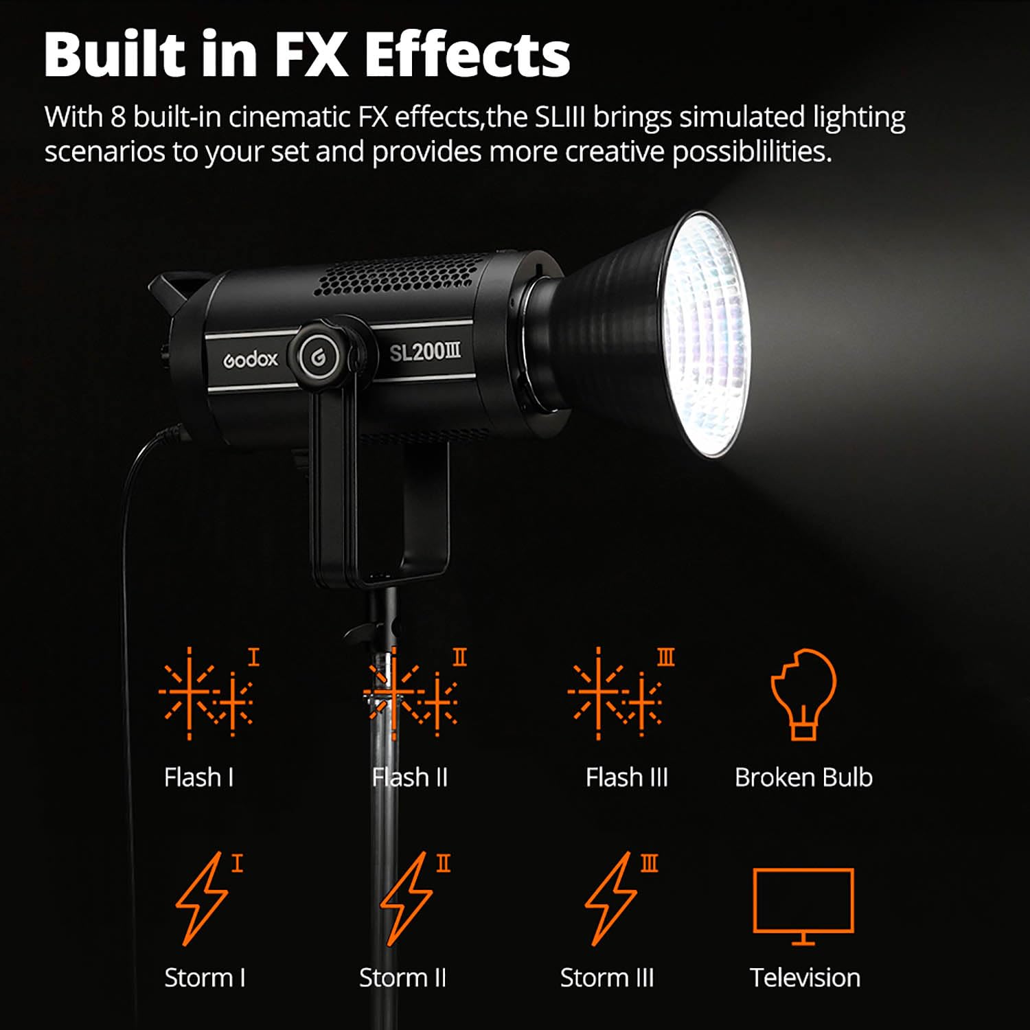 Godox SL200III SL200WIII - Luce Video A LED, 215W, Attacco Bowens-Mount