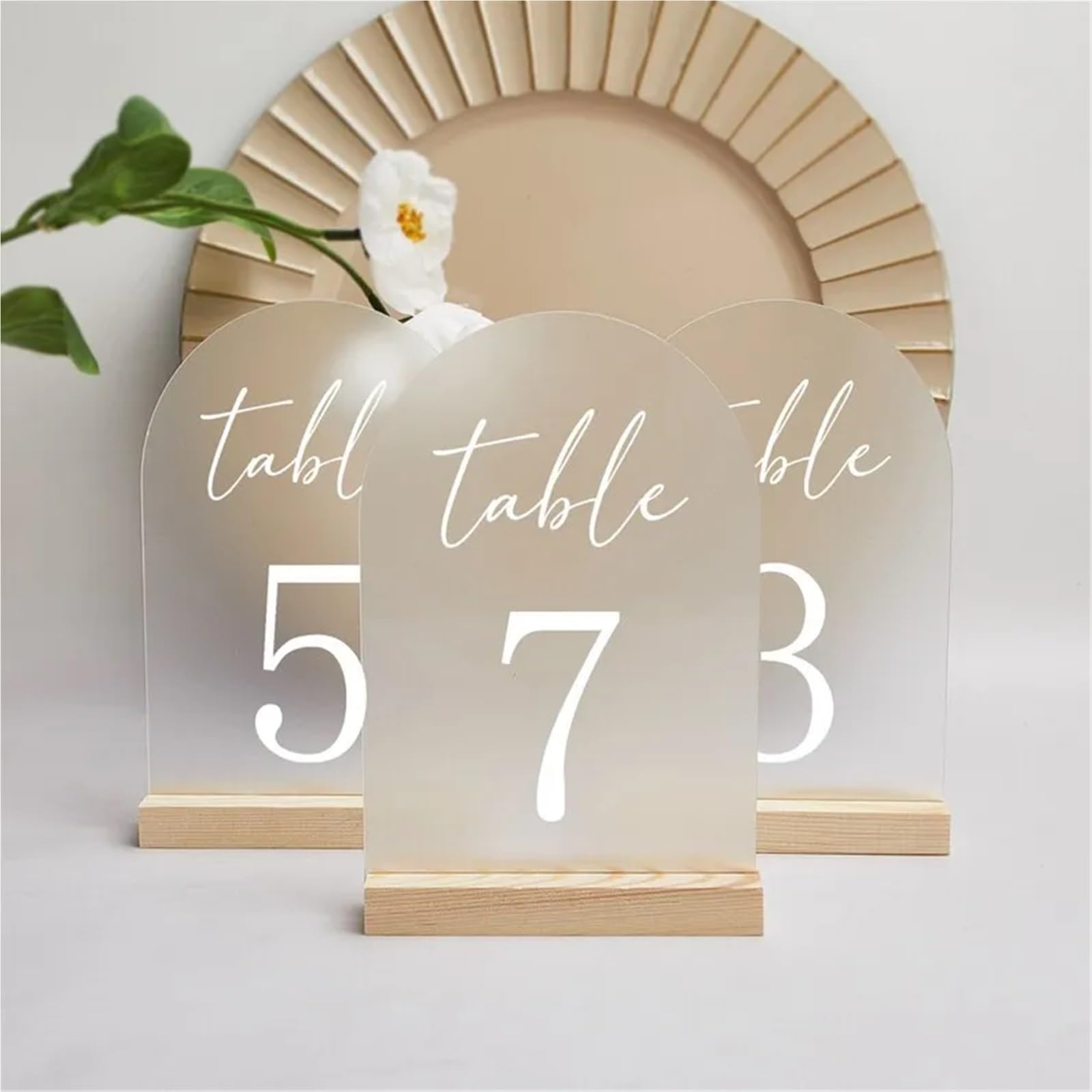 10 Uds. Números de mesa con arco for boda soporte madera decoración recepción arqueada esmerilada, letreros, fiesta Para Restaurantes