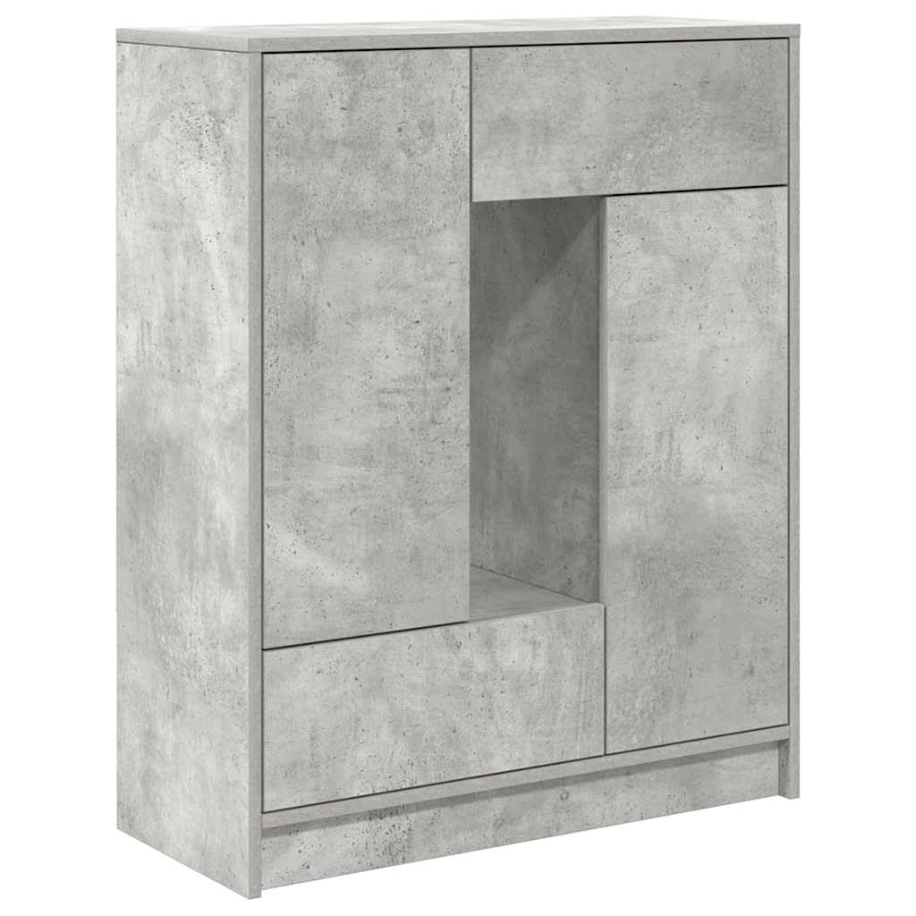 vidaXL Credenza con Cassetti e Ante Grigio Cemento 73x31x90 cm, armadietto, Armadio credenza, Armadio da corridoio, Armadio Buffet, Armadio da Cucina