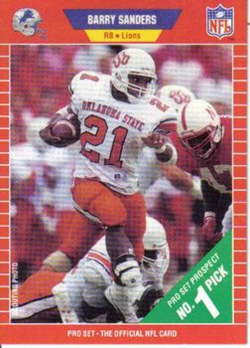 1989 Pro Set Football #494 Barry Sanders RC Rookie Card Detroit Lions The Official Card of the NFL
