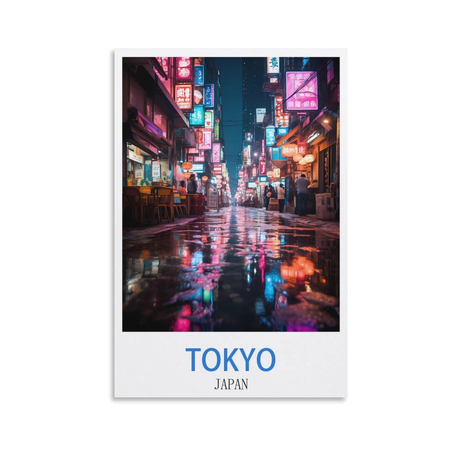 LNMNJESG Tokyo Japan Vintage Travel Posters Night 16x24inch(40x60cm) Canvas Painting Wall Art, Wall Decor Pictures Prints for Living Room Bedroom
