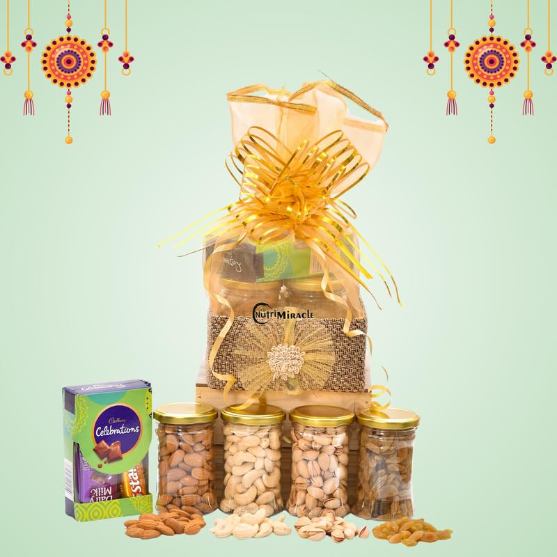 Image of NUTRI MIRACLE Rakhi Gift for Brother | Dry Fruits Box for Family Love