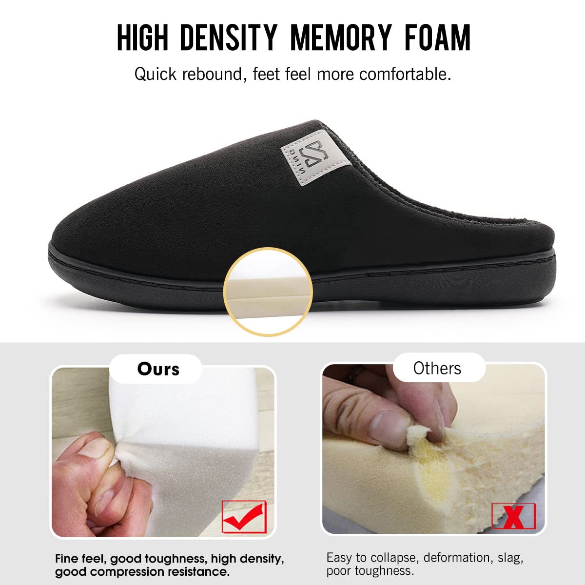WateLves Pantofole Uomo Unisex Donna Antiscivolo Scarpe Inverno Peluche Morbido Ciabatte in Memory Foam