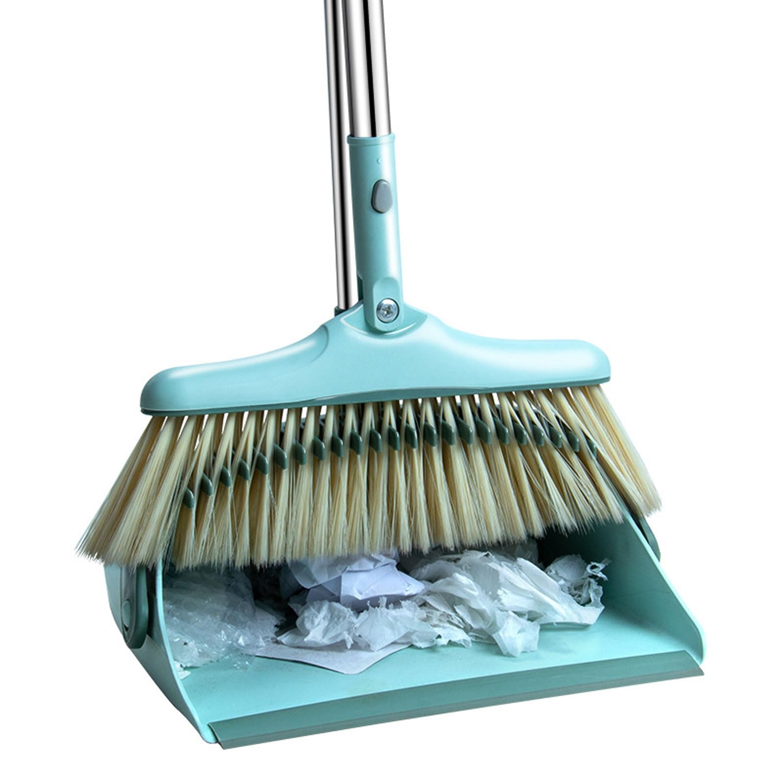 Aufrechtes Kehrschaufel- und Besen-Kombi-Set – Besen- und Kehrschaufel-Set for Zuhause – selbstreinigend mit Kehrschaufelzähnen, stehende Kehrschaufel for die Küche zu Hause, einfache Montage