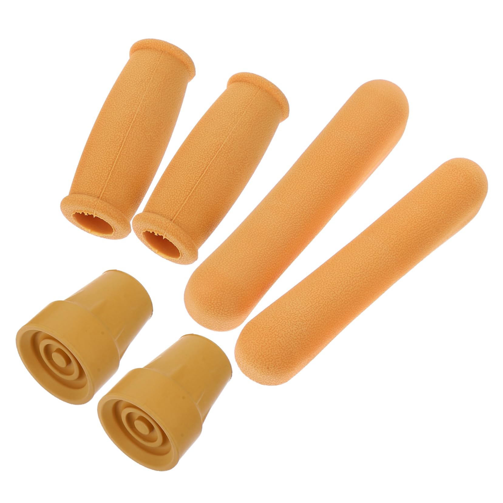 Krückenpolster 6 Stück aus Gummi, Gelbe Achsel und Griffpolster