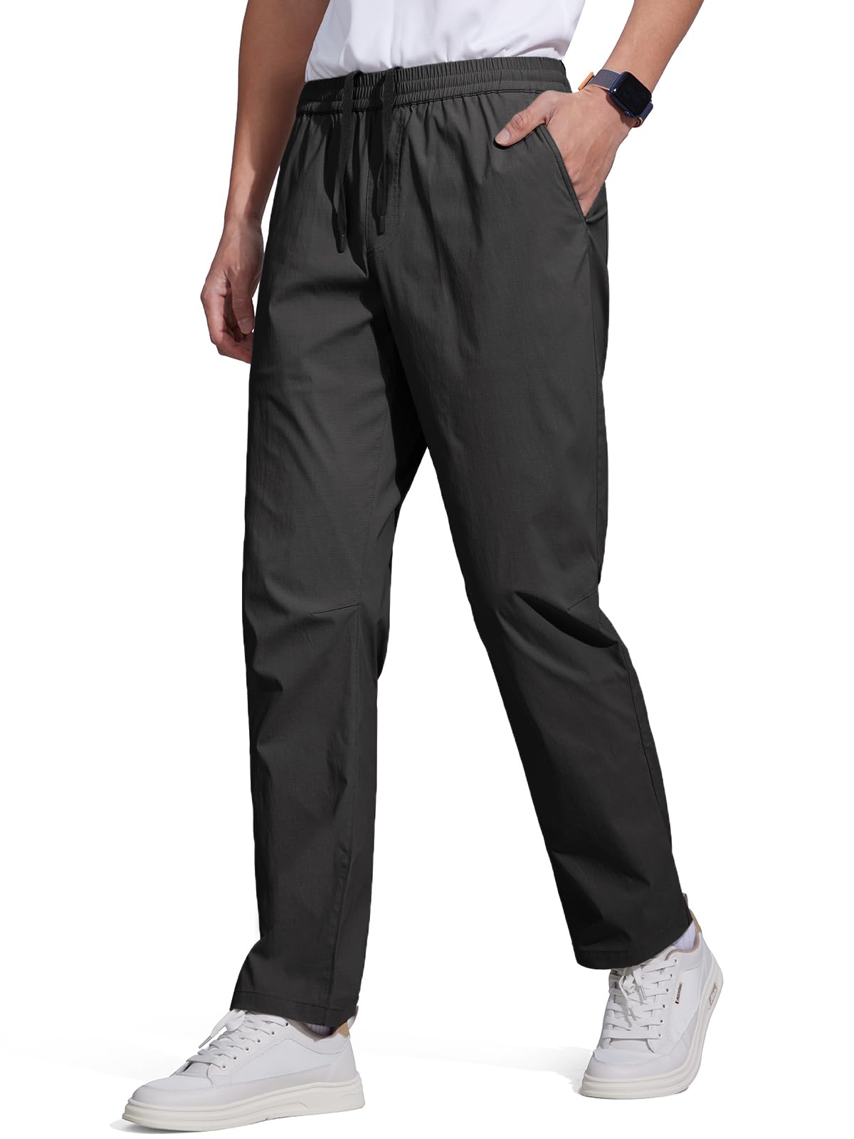 FREE SOLDIER Pantaloni sportivi da uomo con elastico in vita leggera resistente all'acqua ad asciugatura rapida per escursioni all'aperto
