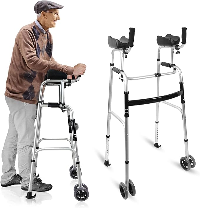 Foldable Stand Ip Walker with Armrest Pad Height