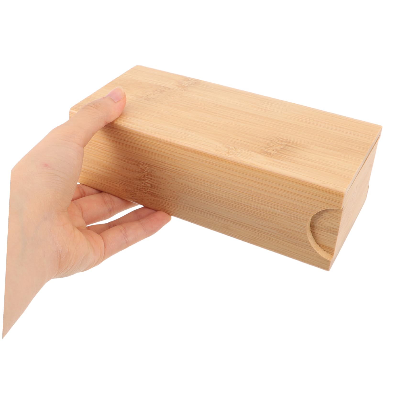VALICLUD Custodia per occhiali in bambù e legno di grandi dimensioni astuccio sottile per occhiali catena portaocchiali retrò portaocchiali vintage custodia rigida per occhiali da uomo