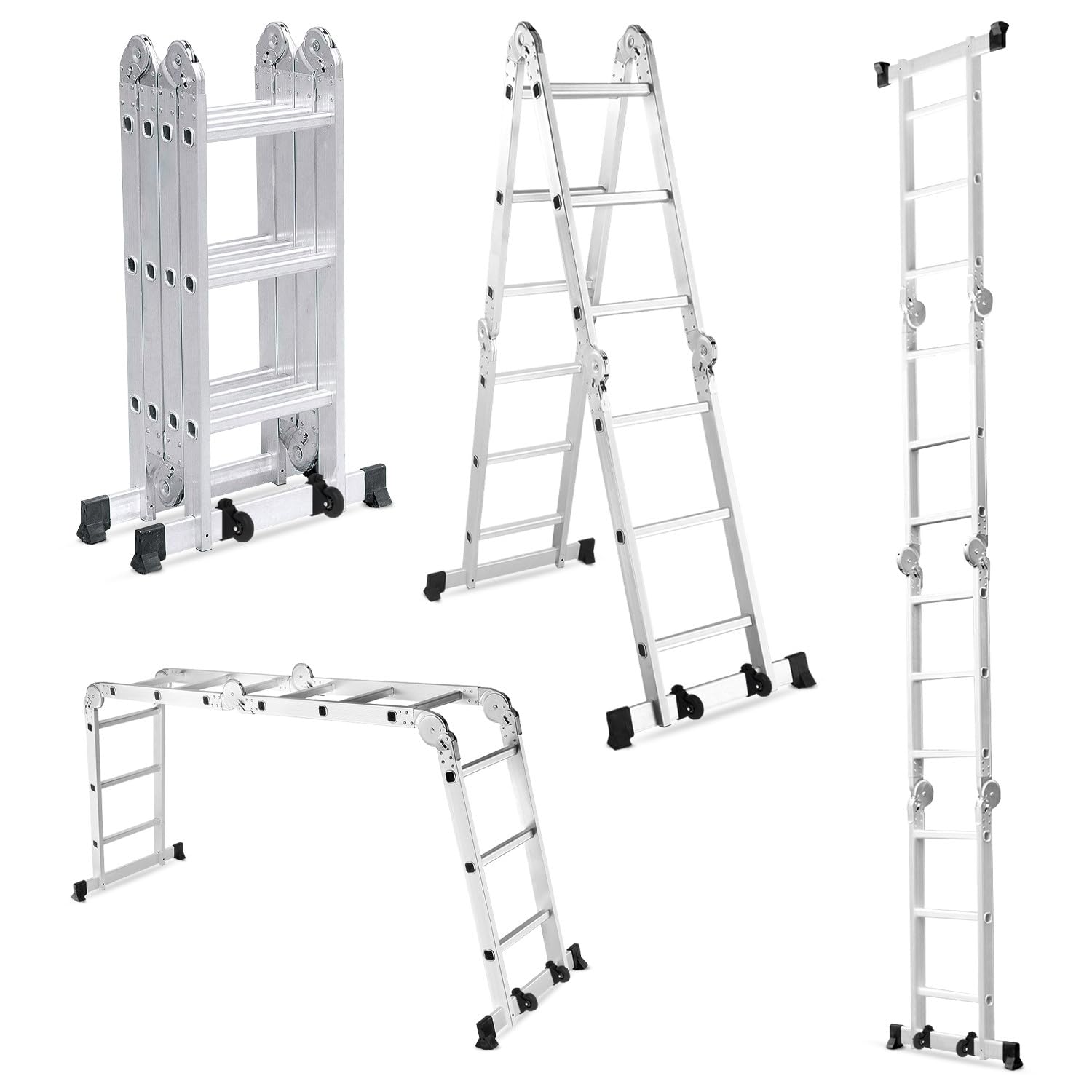 Corvids 14.5 Feet (16 Steps) Portable & Compact Folding Aluminium Multipurpose Super Ladder | 2-Year Warranty | Ladder for Home & Industrial Use - Capacity 120 Kg (B09HGVXJDM) Amazon Price History, Amazon Price Tracker