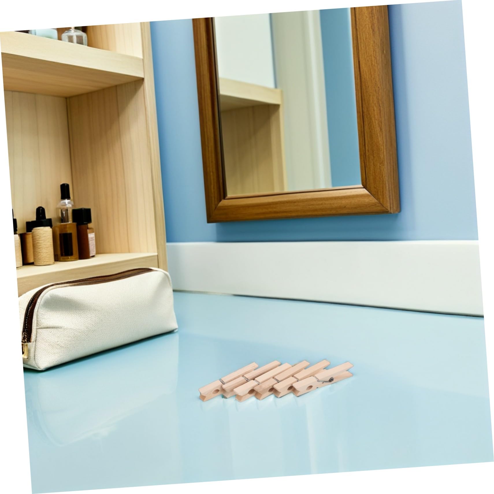INOOMP 70 Piezas Pinzas de Madera para Ropa Unidades Diseño Antideslizante y Resistente al Viento Clips sin Pintar para Colgar Fotos Manualidades y Secado Seguro Exteriores