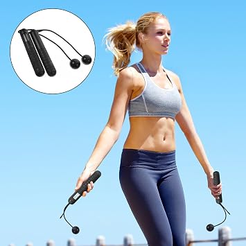 Cordless Skipping Ropes, Gravity Ball Skipping Ropes for Adults, Protable Skipping Rope with Counter, Weighted Skipping Rope, Fitness Equipment for Home, Gym, Travel