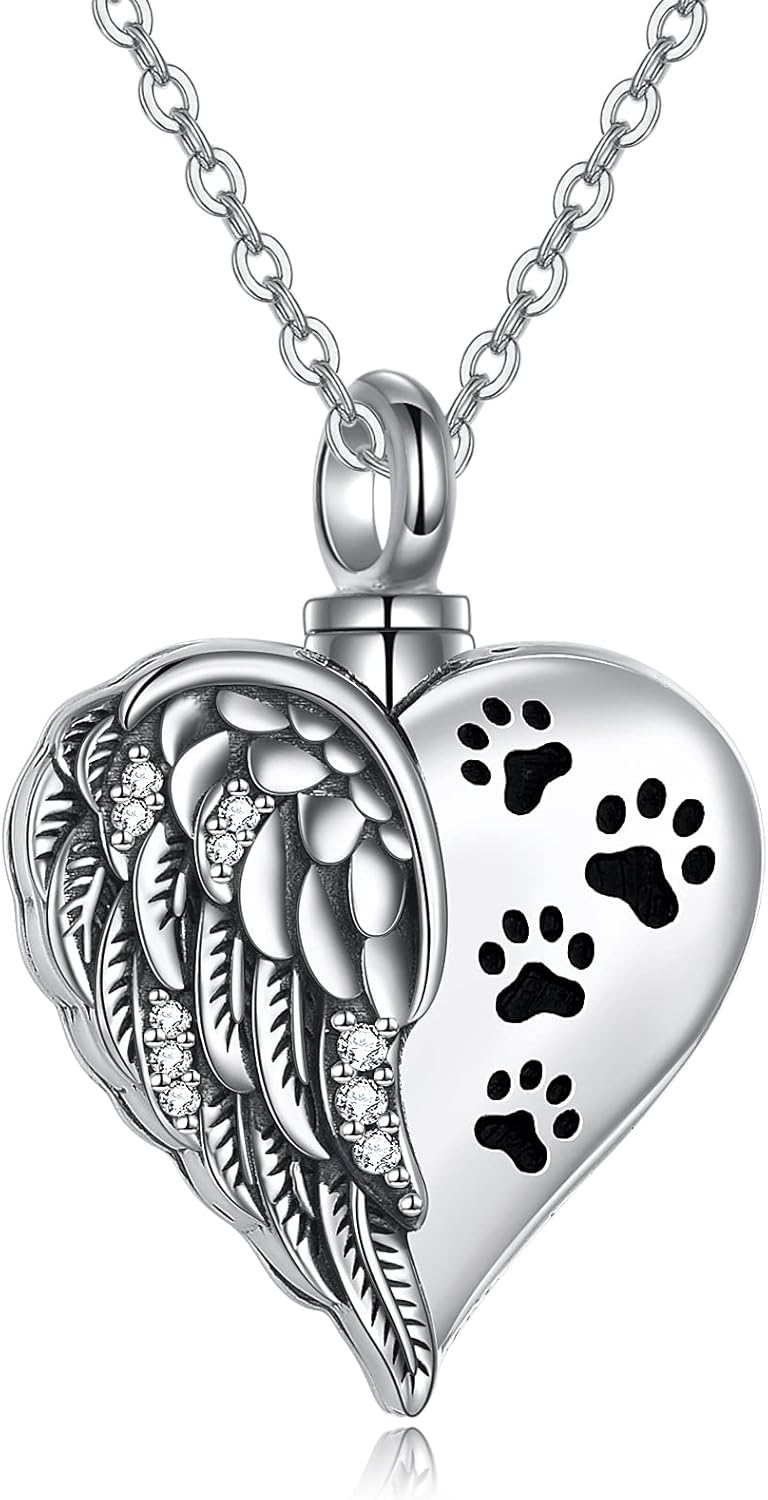 YFN Urn Necklaces for Ashes Sterling Silver Heart Urn Necklaces for Ashes Cremation Memory Jewelry for Women Men