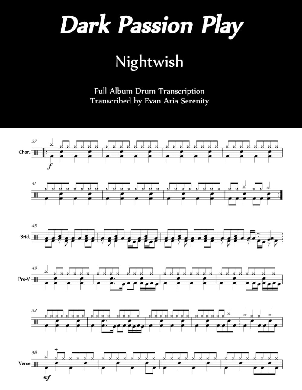 Dark Passion Play Drum Transcription Nightwish notation complète batterie