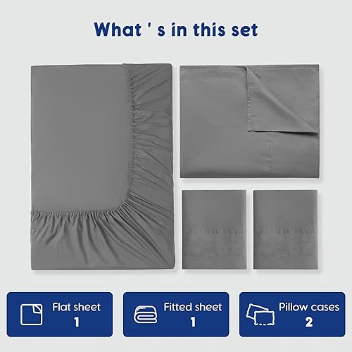Miniatura 7 de SONORO KATE Sábanas 100% de algodón egipcio, juego de sábanas de 1200 hilos, lujoso y refrescante algodón de hotel de 4 piezas, tejido satinado para