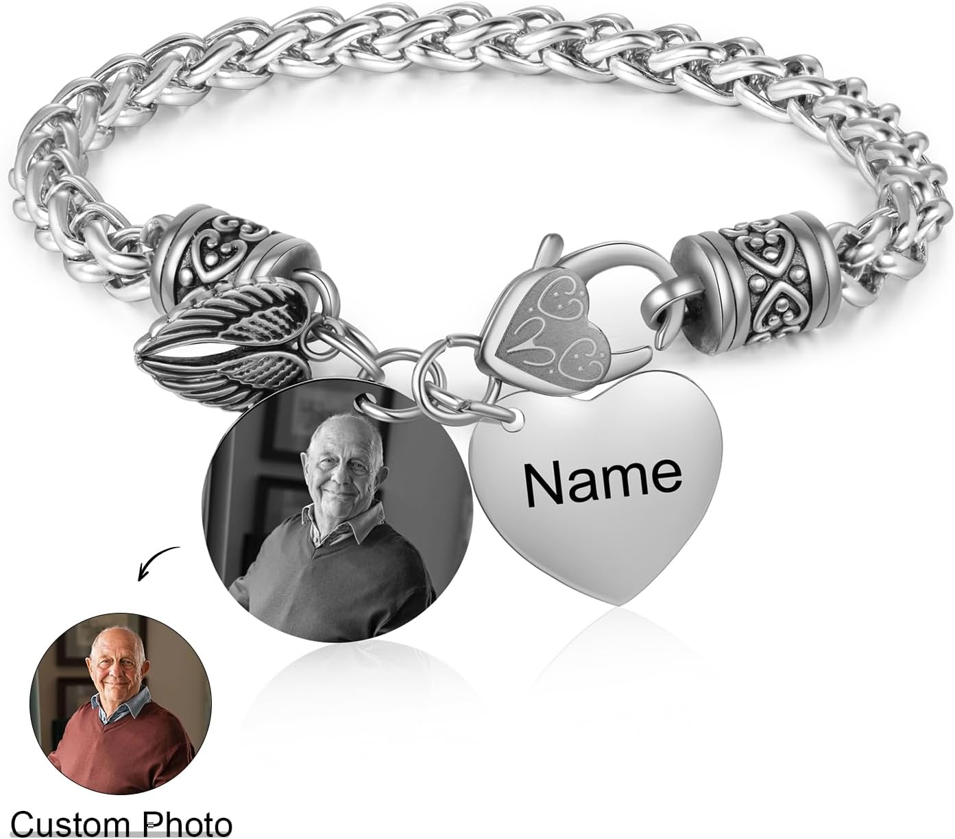 Personalized Bracelet Memory Bracelets for Loss Loved One Customized Picture Bracelet for Women Men