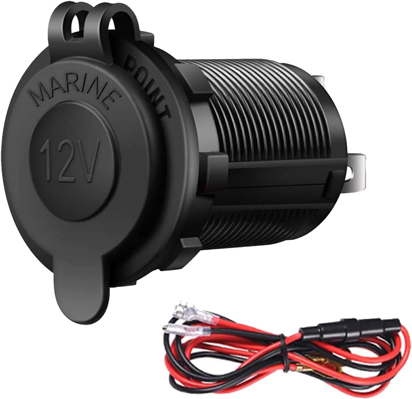 Cigarette Lighter Socket Car Marine Motorcycle ATV RV Lighter Socket Power Outlet Socket Receptacle 12V Waterproof Plug by ZHSMS