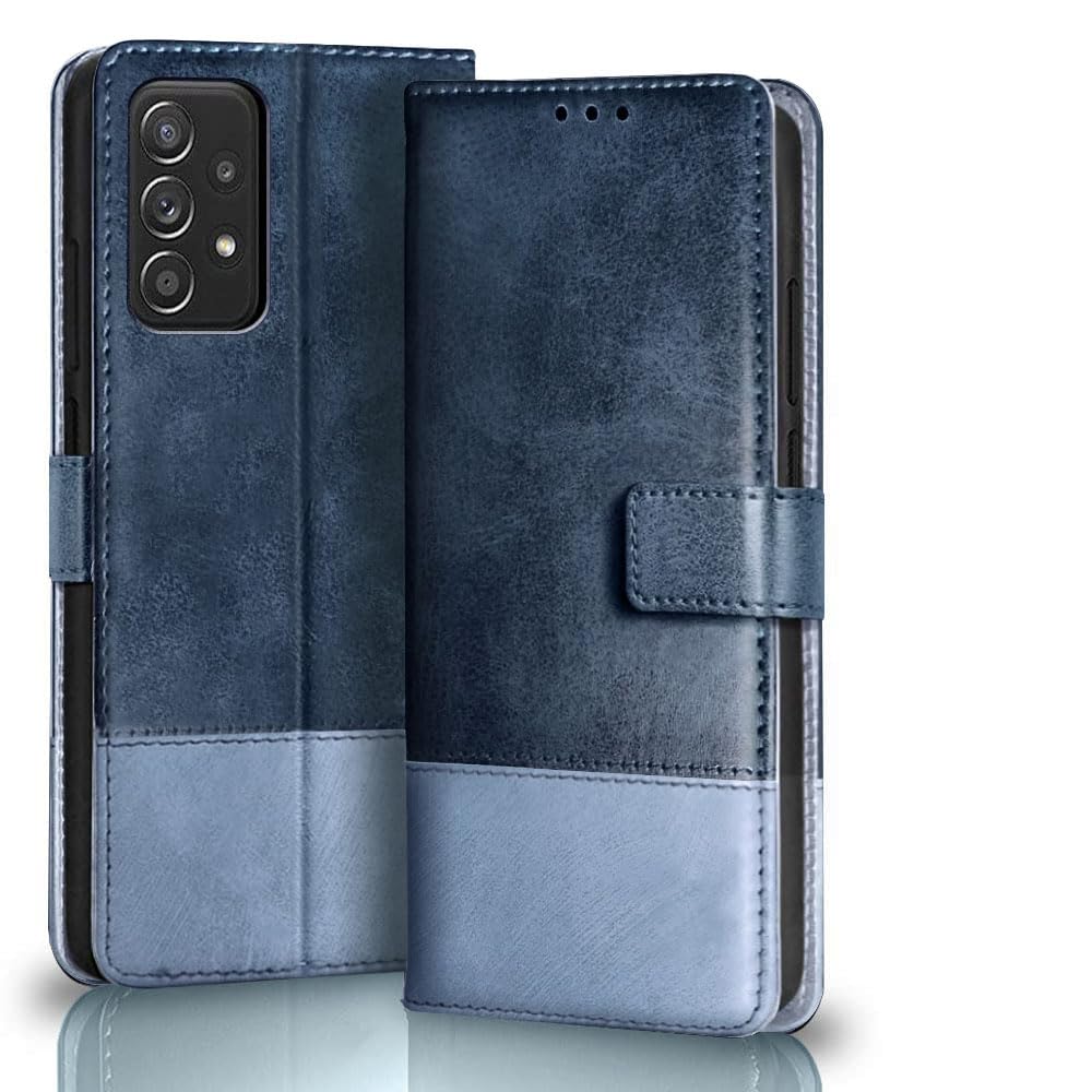 TheGiftKart Flip Back Cover Case for Samsung Galaxy A52 / A52s 5G | Dual-Color Leather Finish | Inbuilt Stand & Pockets | Wallet Style Flip Back Case for Samsung A52 / A52s (Faux Leather, Blue & Sky) (B0CND4NR15) Amazon Price History, Amazon Price Tracker