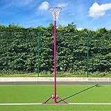 FORZA Freestanding Netball Post – 10ft Adjustable Height Netball Hoop with Weighted Base for School, Recreational, and Club Use | in Blue or Pink - Optional Padding (No Padding, Pink, Pair)